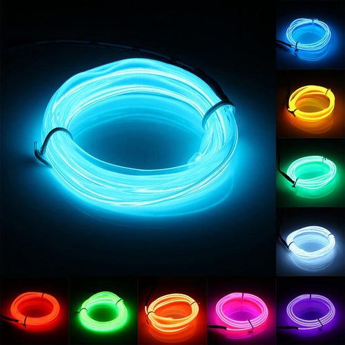 1M Led Flexible EL Wire Neon Lights Glow Lamp Light Strip Festival Party House Home Decorations Strip Lights String Lamp